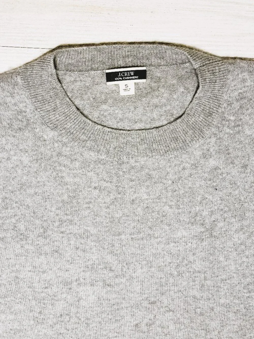J.Crew Gray 100% Cashmere Slim-Fit Crewneck Sweater Women's Small K1313 FA2